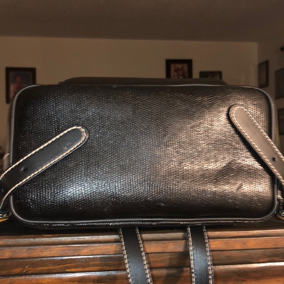 NWT LANCEL Paris Black Lizard Leather Backpack Made in France - Picture 8 of 17